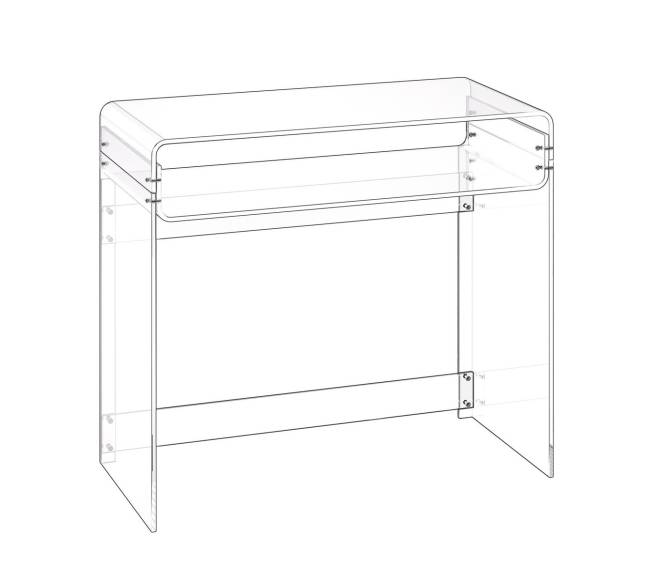 Akrilinis stalas su lentyna10