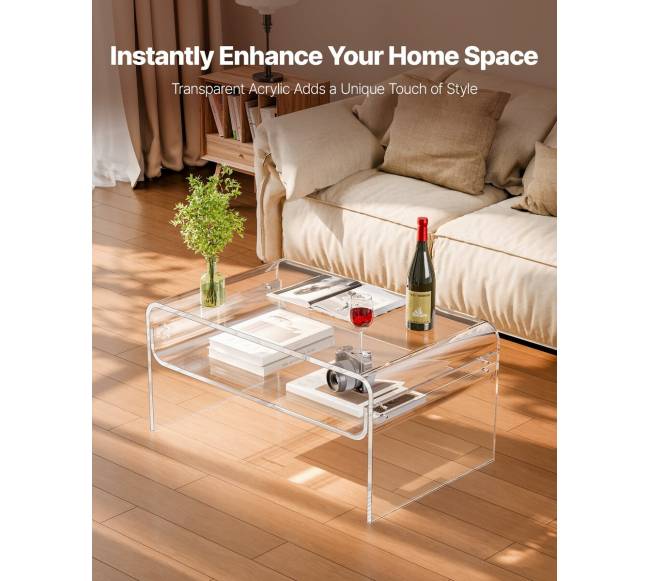 Akrilinis kavos staliukas su lentyna1