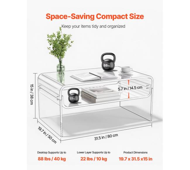 Akrilinis kavos staliukas su lentyna2