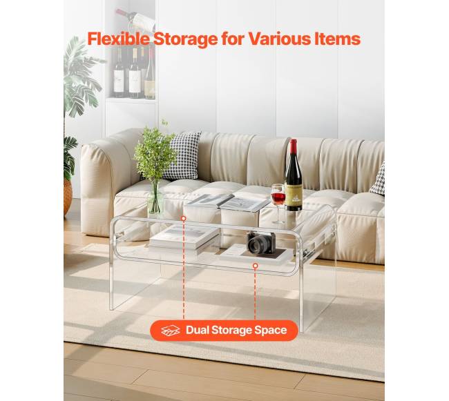 Akrilinis kavos staliukas su lentyna3