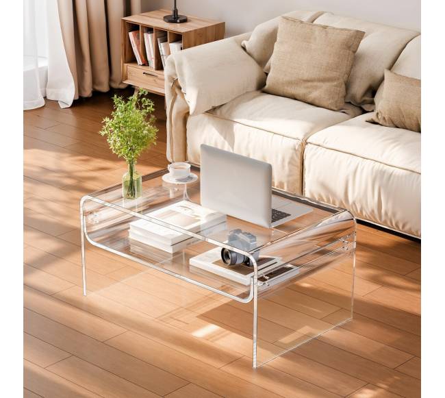 Akrilinis kavos staliukas su lentyna7