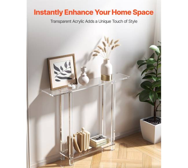 Akrilo konsolinis stalas 2 lygių1