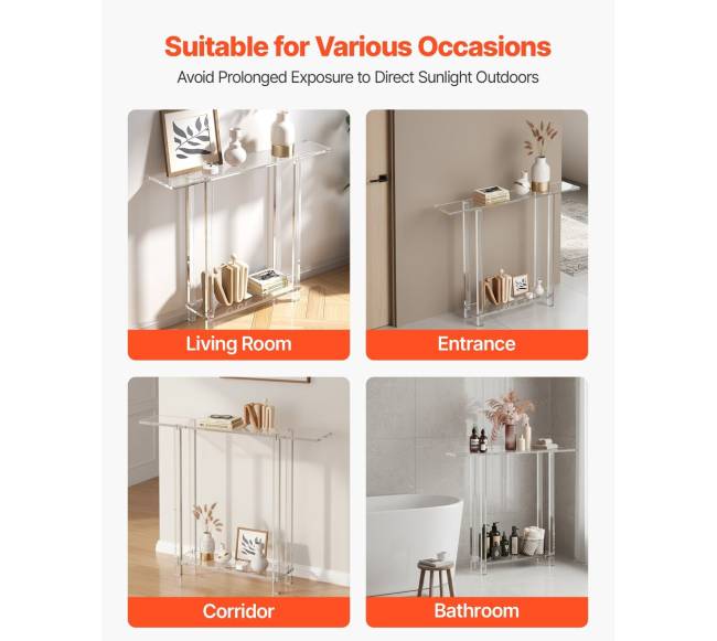 Akrilo konsolinis stalas 2 lygių5