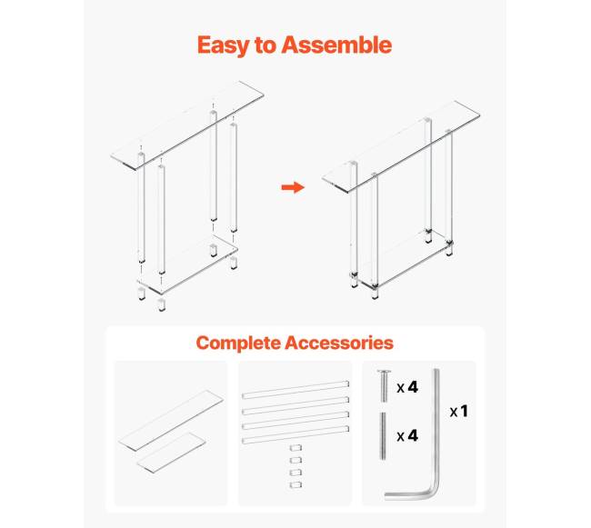 Akrilo konsolinis stalas 2 lygių6