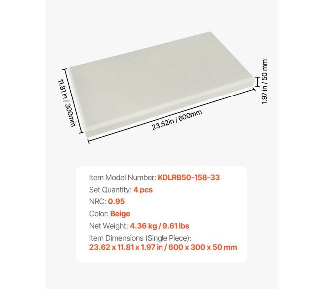 Garso izoliacinės sienų plokštės, 4 vnt.6