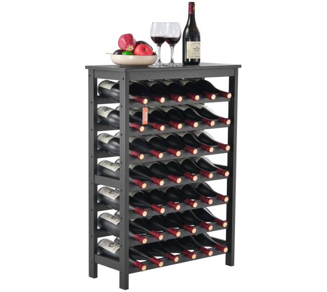 42 butelių bambukinė vyno lentyna0