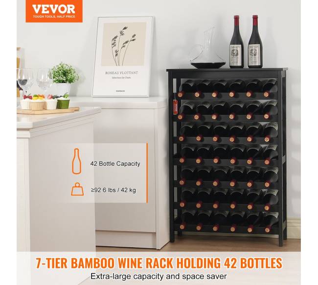 42 butelių bambukinė vyno lentyna1