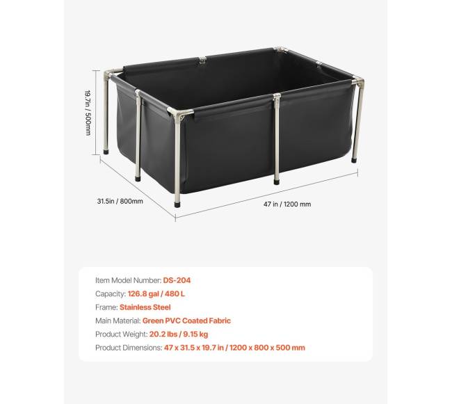 Drobinis tvenkinys žuvims, 480 L6