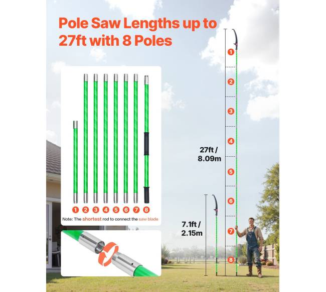 Rankinis teleskopinis medžių genėtuvas 118-809 cm plieninis ašmuo1