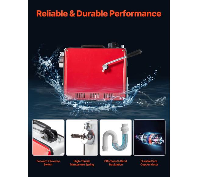 Elektrinė vamzdžių valymo mašina, 500W, 1400RPM4