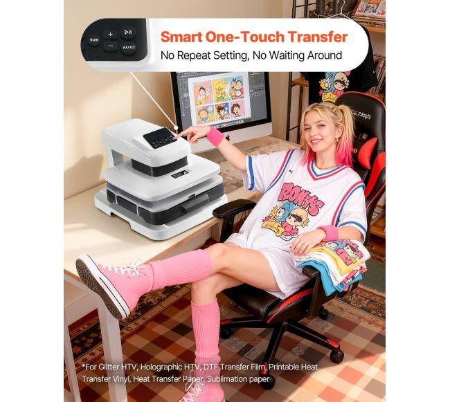 Automatinis šilumos presas drabužiams 38 x 38 cm2