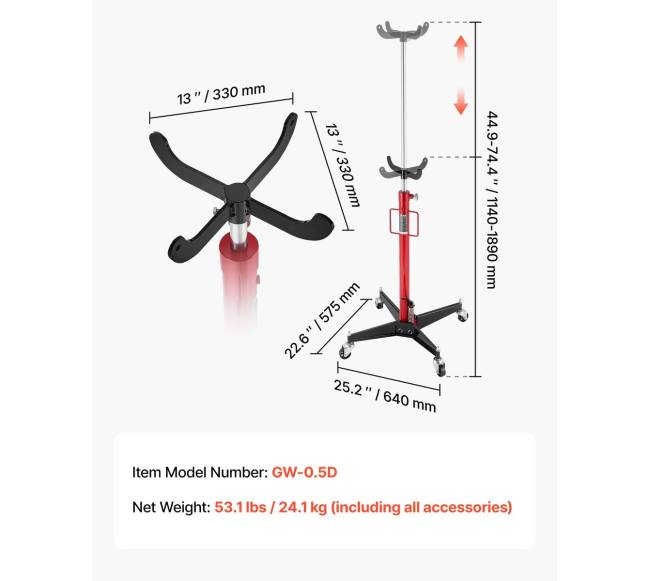 Hidraulinis pavarų keltuvas, 0,5 tonos6