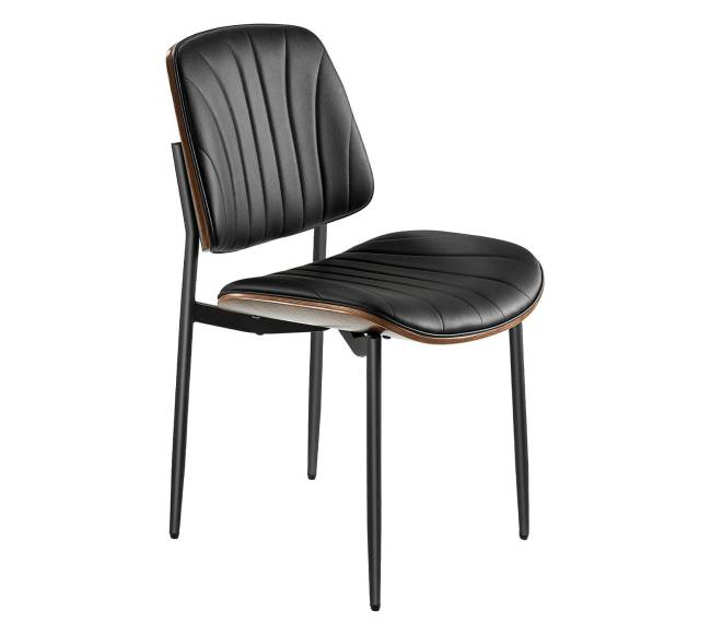 Modernios juodos valgomojo kėdės (4 vnt.)8