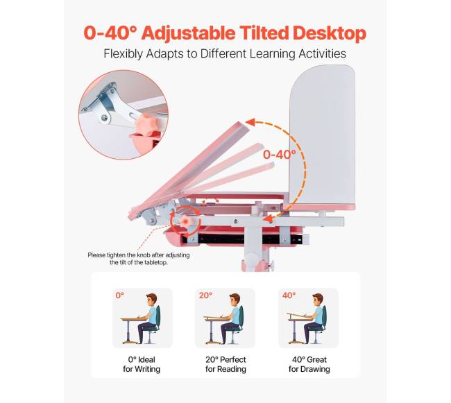 Vaikiškas reguliuojamas rašomasis stalas su kėde2