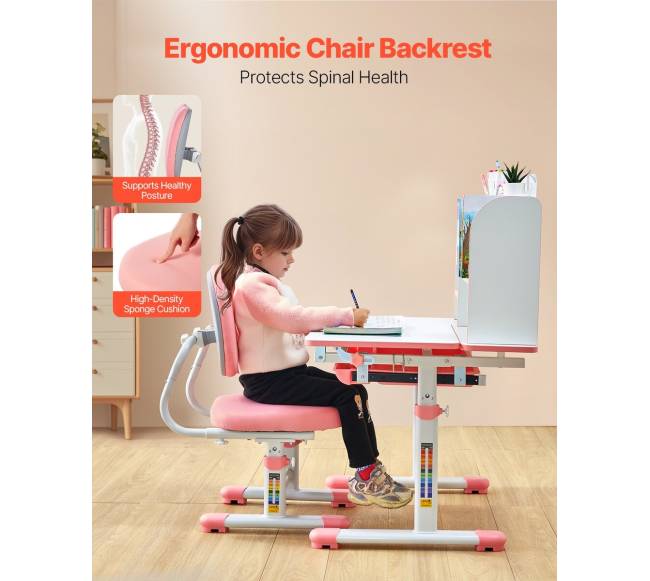 Vaikiškas reguliuojamas rašomasis stalas su kėde3