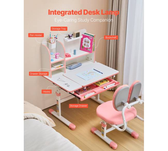 Vaikiškas reguliuojamas rašomasis stalas su kėde4