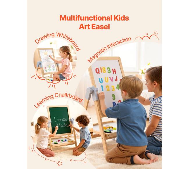 Dvipusis vaikų piešimo molbertas1