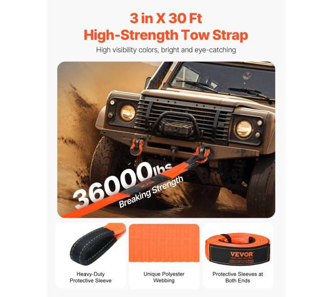 Automobilio vilkimo diržas 16329 kg 9.1 m 7.62 cm1