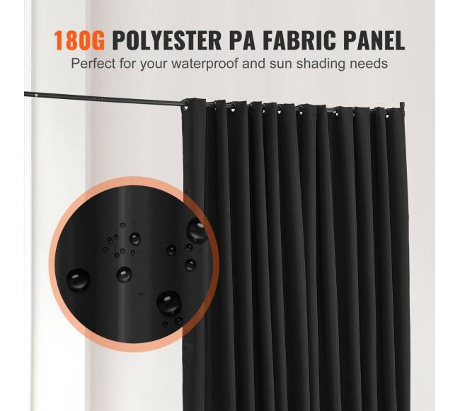 Nešiojama kambario pertvara su ratukais, juoda4