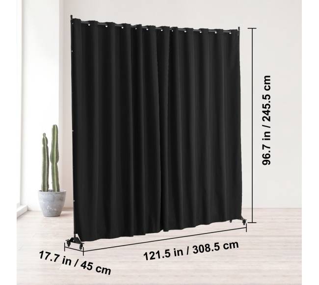 Nešiojama kambario pertvara su ratukais, juoda6