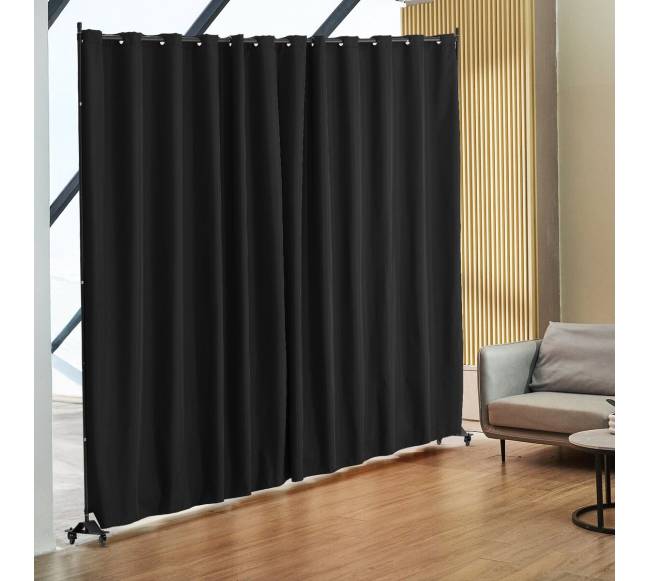 Nešiojama kambario pertvara su ratukais, juoda7