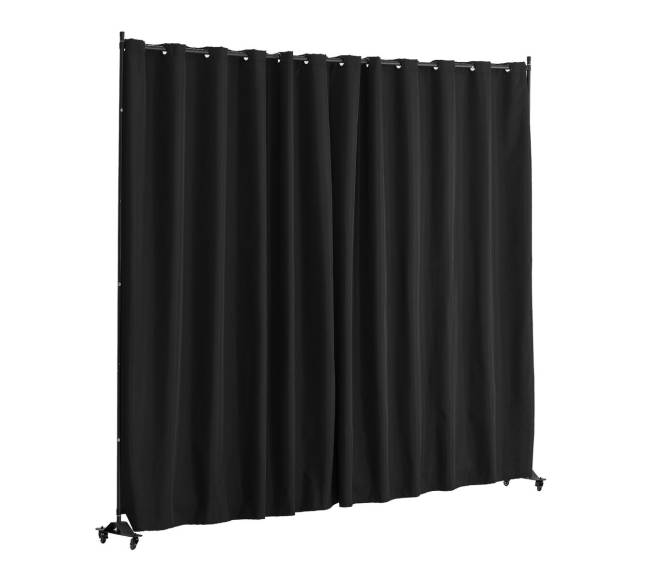 Nešiojama kambario pertvara su ratukais, juoda9