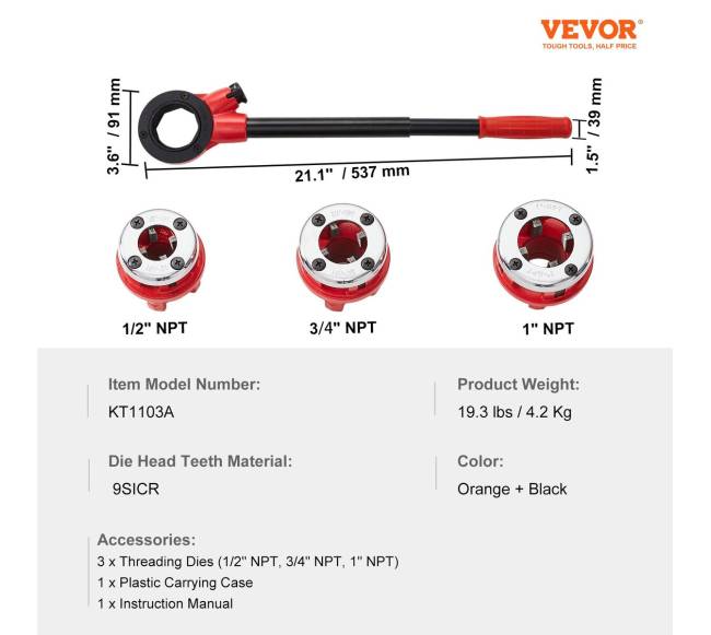 Reketinis vamzdžių sriegių rinkinys6