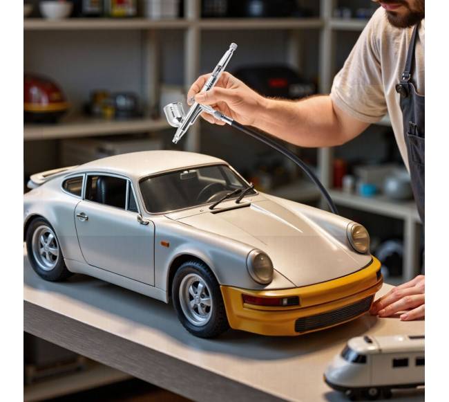 Aerografas su kompresoriumi ir 3 antgaliais7