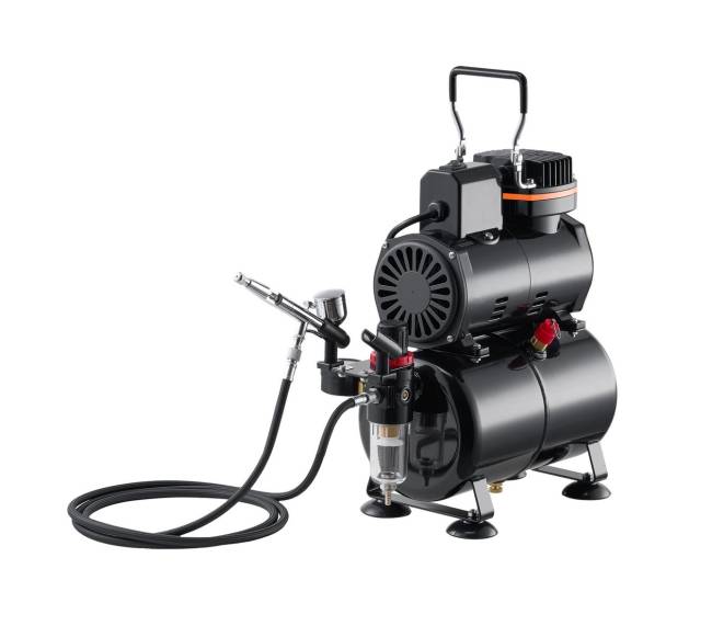 Aerografas su kompresoriumi ir 3 antgaliais8