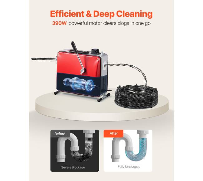 Vamzdžių valymo mašina, 390W 1400RPM elektrinė1