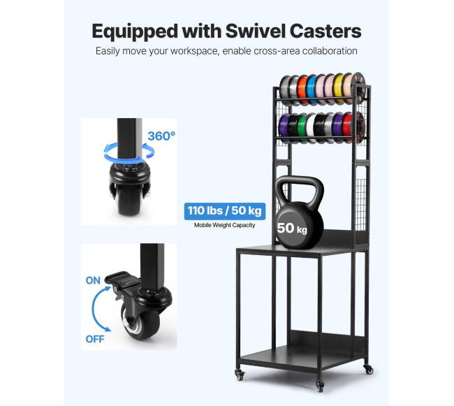 4 aukštų 3D spausdintuvo siūlų lentyna2