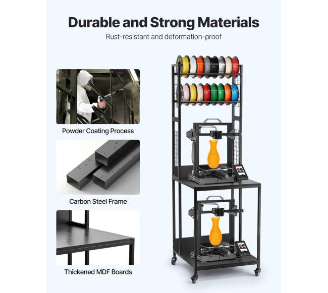 4 aukštų 3D spausdintuvo siūlų lentyna4