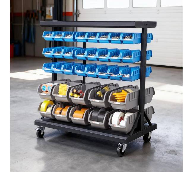 Dvipusė ritininė saugojimo lentyna su 68 dėžutėmis7