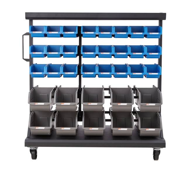 Dvipusė ritininė saugojimo lentyna su 68 dėžutėmis8