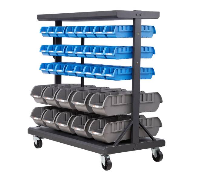 Dvipusė ritininė saugojimo lentyna su 68 dėžutėmis9