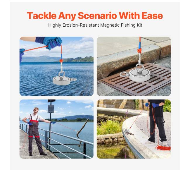 Magnetų rinkinys žvejybai dvipusiam naudojimui su virve5