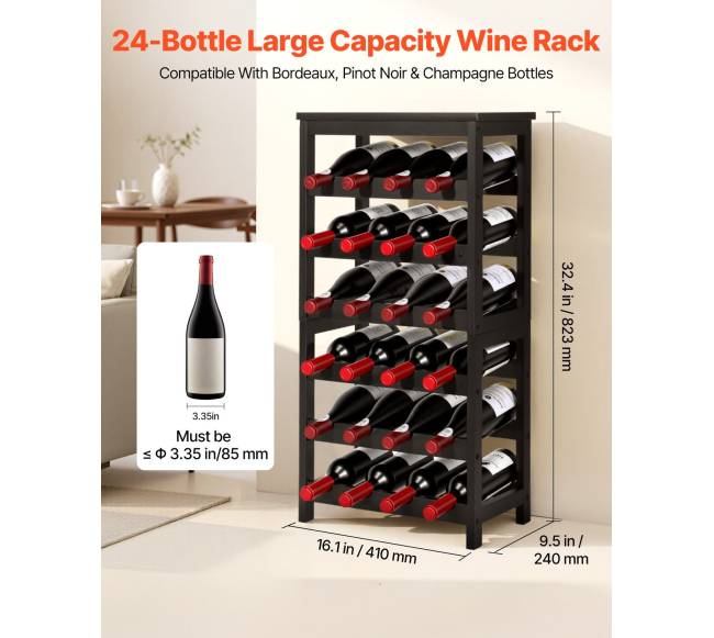 24 butelių išardoma vyno lentyna, 6 lygiai1