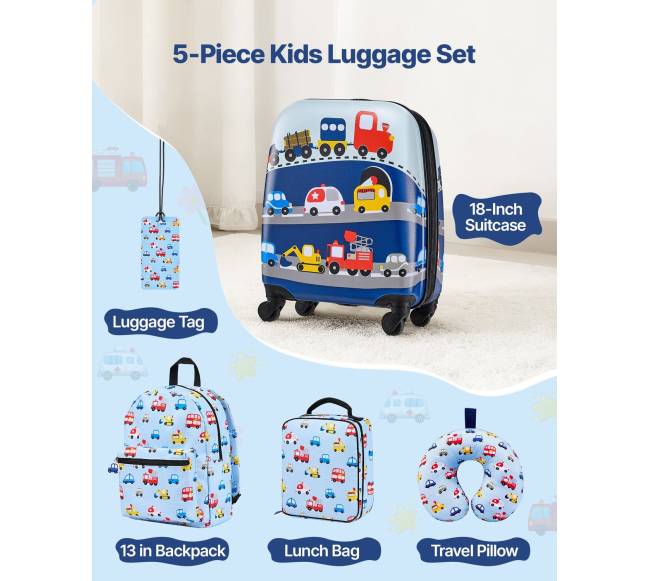 Vaikiška lagaminų rinkinys su kuprine ir pagalve1