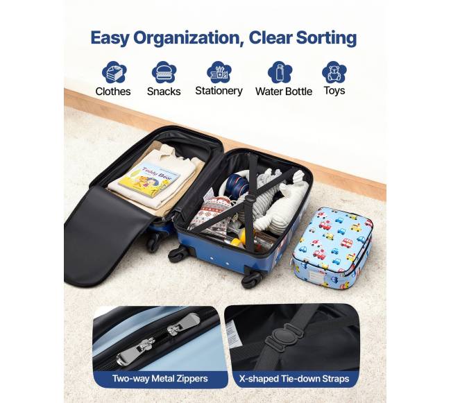 Vaikiška lagaminų rinkinys su kuprine ir pagalve2