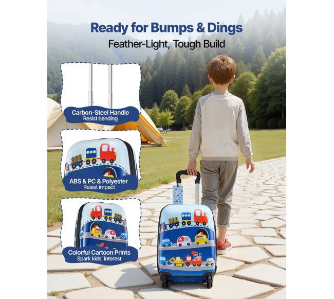 Vaikiška lagaminų rinkinys su kuprine ir pagalve5