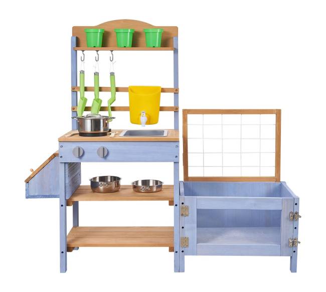 Medžio žaidimų virtuvė vaikams lauke0