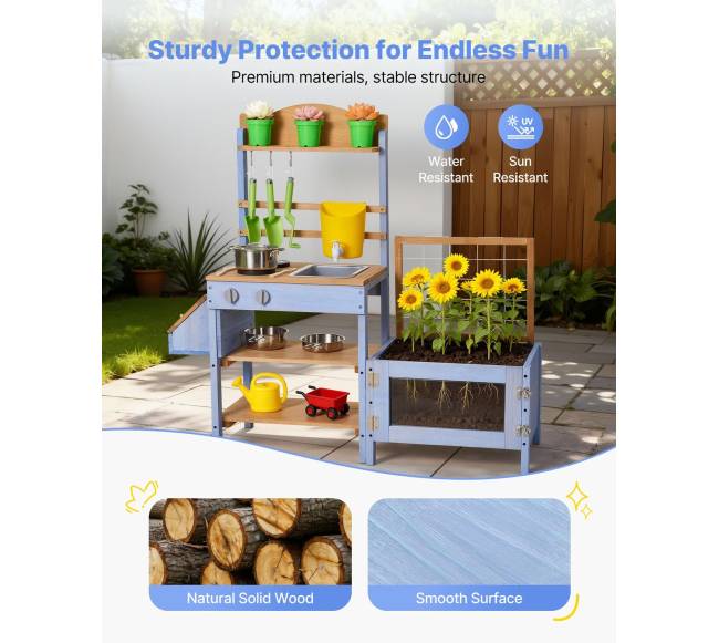 Medžio žaidimų virtuvė vaikams lauke2