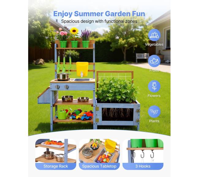 Medžio žaidimų virtuvė vaikams lauke4