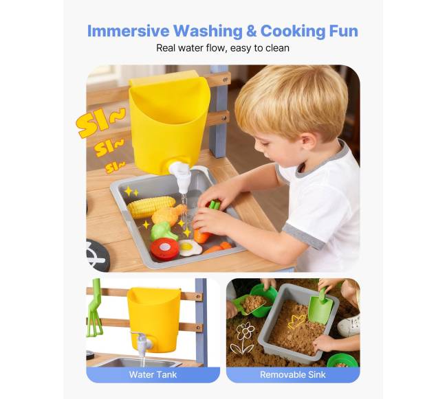 Medžio žaidimų virtuvė vaikams lauke5