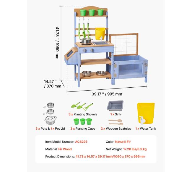 Medžio žaidimų virtuvė vaikams lauke6