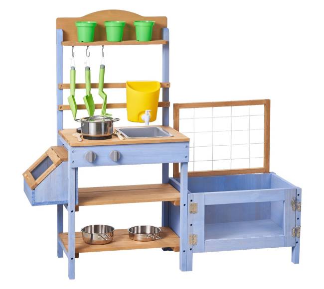 Medžio žaidimų virtuvė vaikams lauke8