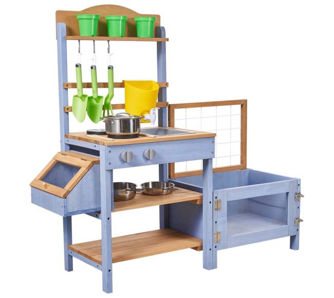 Medžio žaidimų virtuvė vaikams lauke10