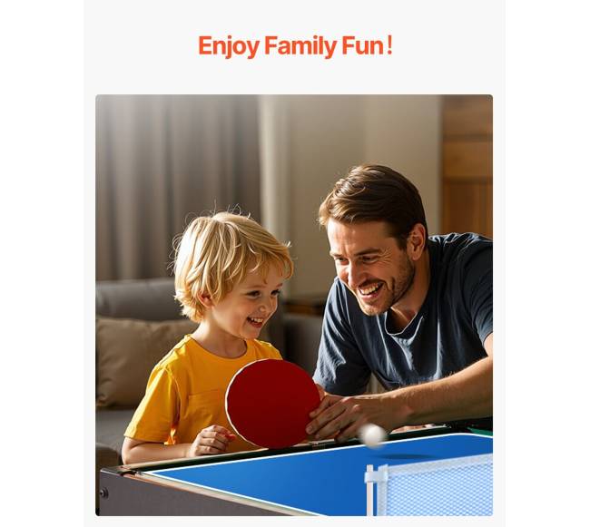 122 cm 4-in-1 stalo žaidimų komplektas5