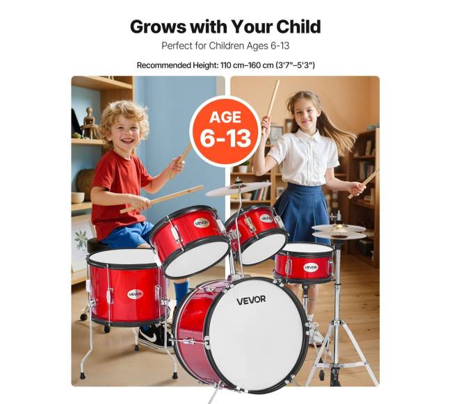 Vaikų būgnų komplektas su bosiniu būgnu 41 cm1