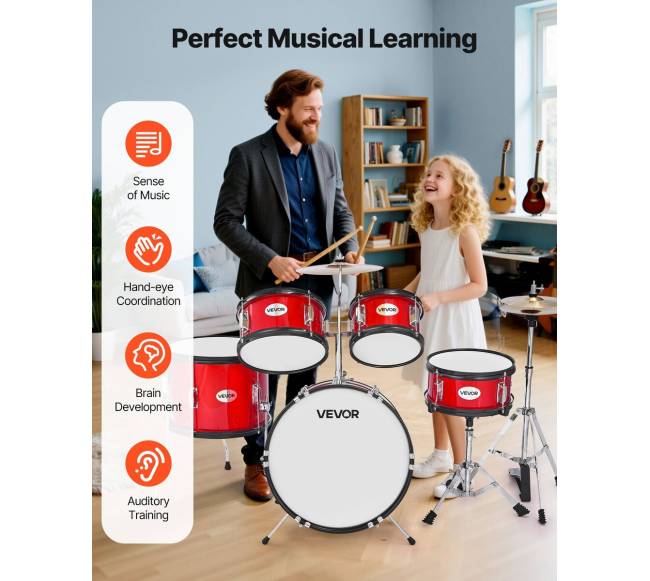 Vaikų būgnų komplektas su bosiniu būgnu 41 cm4